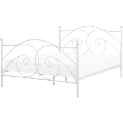 Lit King Size en Métal Blanc - DINARD - Mobilier de Chambre - Publicité Lit King Size en Métal Blanc - DINARD - Mobilier de Chambre - Publicité