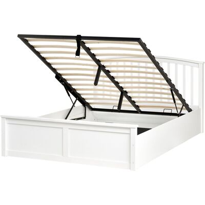 Beliani Lit Ottoman En Bois De Pin 140 X 200 Cm Avec Cadre Relevable Rangement Meuble Ch - Publicité Beliani Lit Ottoman En Bois De Pin 140 X 200 Cm Avec Cadre Relevable Rangement Meuble Ch - Publicité