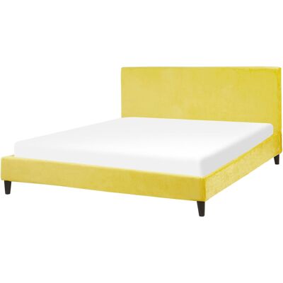 Lit King Size en Velours Beliani - Mobilier de Chambre Moderne - Publicité Lit King Size en Velours Beliani - Mobilier de Chambre Moderne - Publicité