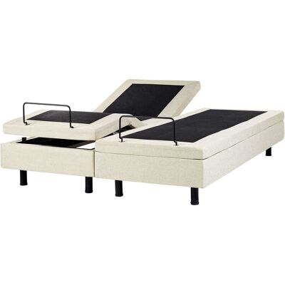 Beliani Lit Réglable Moderne En Tissu Électrique 160 X 200 Cm Ajustable Avec Télécomman - Publicité Beliani Lit Réglable Moderne En Tissu Électrique 160 X 200 Cm Ajustable Avec Télécomman - Publicité