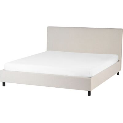 Beliani - Lit Double - Sennez - 180x200 Cm, En Tissu, Beige - Publicité Beliani - Lit Double - Sennez - 180x200 Cm, En Tissu, Beige - Publicité