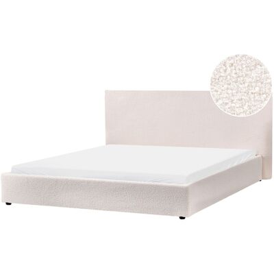 Beliani Lit À Eau Double Avec Tête De Lit Haute Classique 180 X 200 Cm En Bouclé Blanc C - Publicité Beliani Lit À Eau Double Avec Tête De Lit Haute Classique 180 X 200 Cm En Bouclé Blanc C - Publicité