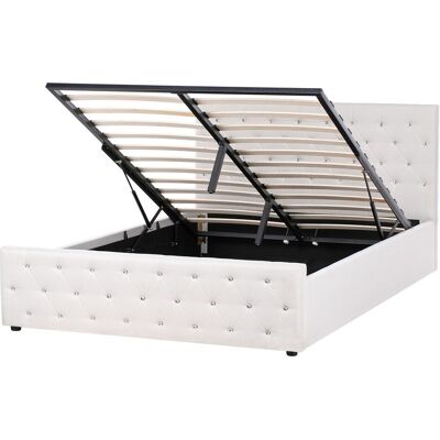 Beliani - Amiens - Beige - Polyester - Bed - Publicité Beliani - Amiens - Beige - Polyester - Bed - Publicité