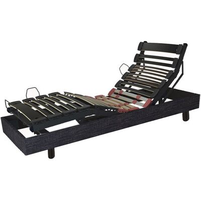 Lits Ajustable Tissu Élégance 90x190 - Lit - Publicité Lits Ajustable Tissu Élégance 90x190 - Lit - Publicité