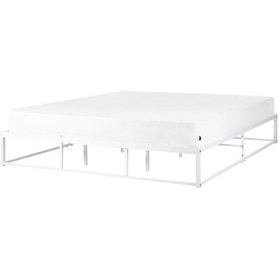 Structure de Lit en Métal Blanc Super King - Style Industriel Beliani - Publicité Structure de Lit en Métal Blanc Super King - Style Industriel Beliani - Publicité