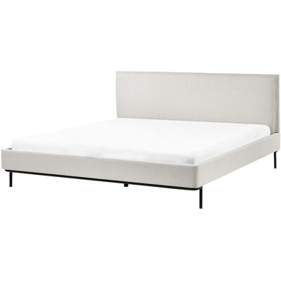 Lit Beliani CORIO Super King - Lit moderne en tissu - Beige - Publicité Lit Beliani CORIO Super King - Lit moderne en tissu - Beige - Publicité