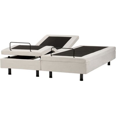 Beliani Lit Double Electrique Moderne Articulé Réglable Par Télécommande Sans Tête De Li - Publicité Beliani Lit Double Electrique Moderne Articulé Réglable Par Télécommande Sans Tête De Li - Publicité