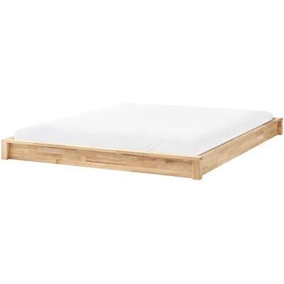 Beliani Lit Minimaliste En Bois 160 X 200 Cm Sans Tête De Lit Marron Clair Antras - Publicité Beliani Lit Minimaliste En Bois 160 X 200 Cm Sans Tête De Lit Marron Clair Antras - Publicité