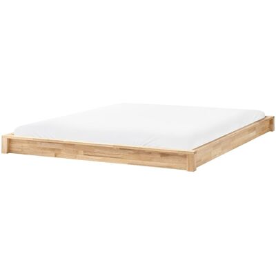 Beliani Lit Minimaliste En Bois 180 X 200 Cm Sans Tête De Lit Marron Clair Antras - Publicité Beliani Lit Minimaliste En Bois 180 X 200 Cm Sans Tête De Lit Marron Clair Antras - Publicité