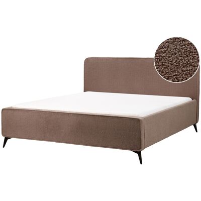 Beliani Lit Double Moderne Cadre De Lit Pieds En Métal Noir 180 X 200 Cm En Bouclé Marro - Publicité Beliani Lit Double Moderne Cadre De Lit Pieds En Métal Noir 180 X 200 Cm En Bouclé Marro - Publicité