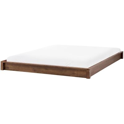 Beliani Lit Minimaliste En Bois 160 X 200 Cm Sans Tête De Lit Marron Foncé Antras - Publicité Beliani Lit Minimaliste En Bois 160 X 200 Cm Sans Tête De Lit Marron Foncé Antras - Publicité
