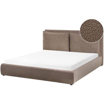 Beliani Lit Double Moderne En Bouclé 160 X 200 Cm Avec Tête De Lit Rembourrée Marron Baj - Publicité Beliani Lit Double Moderne En Bouclé 160 X 200 Cm Avec Tête De Lit Rembourrée Marron Baj - Publicité