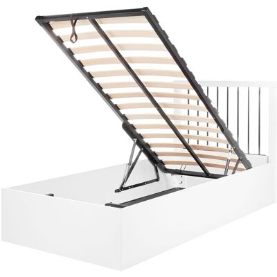 Beliani Lit Simple Moderne En Bois 90 X 200 Cm Avec Rangement Chambre À Coucher Blanc Ro - Publicité Beliani Lit Simple Moderne En Bois 90 X 200 Cm Avec Rangement Chambre À Coucher Blanc Ro - Publicité