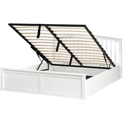 Beliani Lit Ottoman En Bois De Pin 160 X 200 Cm Avec Cadre Relevable Rangement Meuble Ch - Publicité Beliani Lit Ottoman En Bois De Pin 160 X 200 Cm Avec Cadre Relevable Rangement Meuble Ch - Publicité
