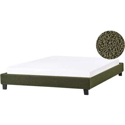 Beliani Lit Simple En Bouclé Sans Tête Cadre Style Moderne Minimaliste 160 X 200 Cm Bouc - Publicité Beliani Lit Simple En Bouclé Sans Tête Cadre Style Moderne Minimaliste 160 X 200 Cm Bouc - Publicité