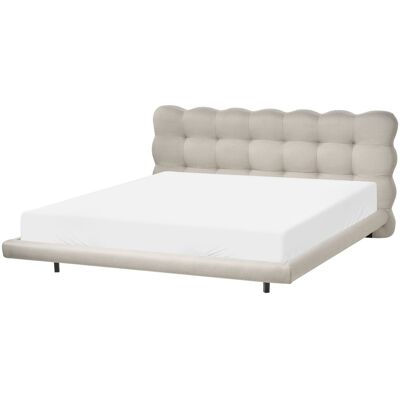 Beliani Lit Moderne En Tissu 180 X 200 Cm Cadre Tête De Lit Capitonné Sommier À Lattes P - Publicité Beliani Lit Moderne En Tissu 180 X 200 Cm Cadre Tête De Lit Capitonné Sommier À Lattes P - Publicité