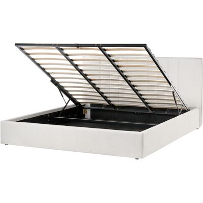 Beliani Lit Ottoman En Tissu 180 X 200 Cm Rembourré Relevable Espace De Rangement Beige - Publicité Beliani Lit Ottoman En Tissu 180 X 200 Cm Rembourré Relevable Espace De Rangement Beige - Publicité