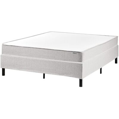 Beliani Lit Divan Avec Sommier En Tissu 140 X 200 Cm Matelas À Ressorts Ensachés Sans Tê - Publicité Beliani Lit Divan Avec Sommier En Tissu 140 X 200 Cm Matelas À Ressorts Ensachés Sans Tê - Publicité