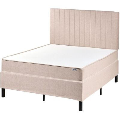 Beliani Lit Divan Avec Sommier En Tissu 120 X 200 Cm Matelas À Ressorts Ensachés Tête De - Publicité Beliani Lit Divan Avec Sommier En Tissu 120 X 200 Cm Matelas À Ressorts Ensachés Tête De - Publicité