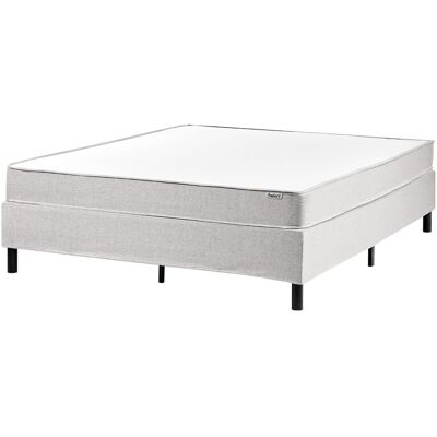 Beliani Lit En Tissu Sans Tête De Lit Avec Matelas À Ressorts Ensachés 160 X 200 Cm Tiss - Publicité Beliani Lit En Tissu Sans Tête De Lit Avec Matelas À Ressorts Ensachés 160 X 200 Cm Tiss - Publicité