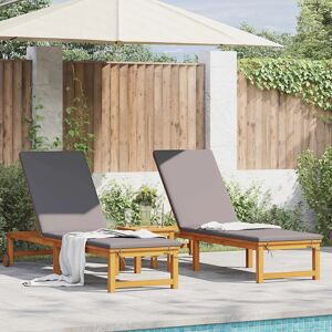 Ensemble de 2 fauteuils en acacia avec coussins - Mobilier d'extérieur - Publicité Ensemble de 2 fauteuils en acacia avec coussins - Mobilier d'extérieur - Publicité