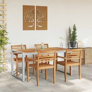 Table De Jardin Gris 160 X 80 X 75 Cm Bois D'Acacia Massif Vidaxl - Publicité Table De Jardin Gris 160 X 80 X 75 Cm Bois D'Acacia Massif Vidaxl - Publicité