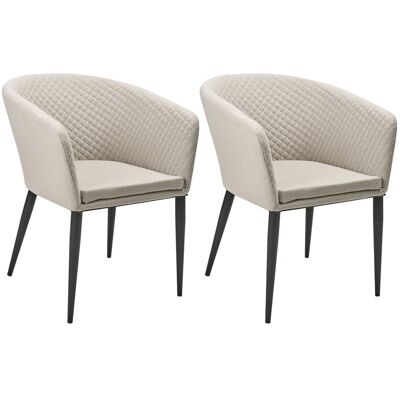 Beliani Lot De 2 Chaises De Jardin Moderne En Tissu Intérieur Extérieur Noir Et Beige Cu - Publicité Beliani Lot De 2 Chaises De Jardin Moderne En Tissu Intérieur Extérieur Noir Et Beige Cu - Publicité