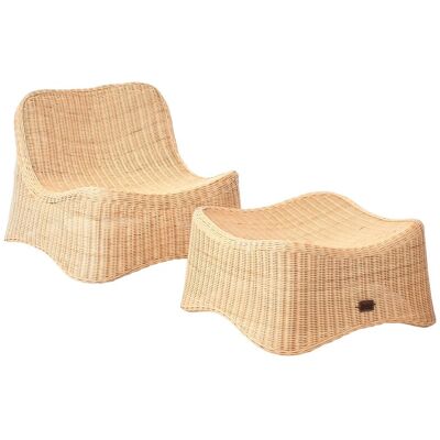 Beliani Fauteuil De Jardin En Rotin Avec Pouf Empilable Naturel Aigani - Publicité Beliani Fauteuil De Jardin En Rotin Avec Pouf Empilable Naturel Aigani - Publicité
