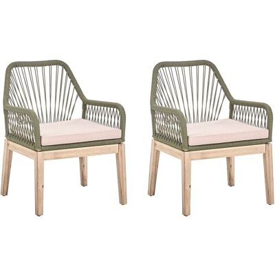 Beliani Lot De 2 Chaises De Jardin D'Extérieur Moderne Structure En Polypropylène Tressé - Publicité Beliani Lot De 2 Chaises De Jardin D'Extérieur Moderne Structure En Polypropylène Tressé - Publicité