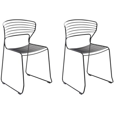 Beliani Lot De 2 Chaises De Jardin Moderne En Métal Empilables Terrasse Patio Extérieur - Publicité Beliani Lot De 2 Chaises De Jardin Moderne En Métal Empilables Terrasse Patio Extérieur - Publicité