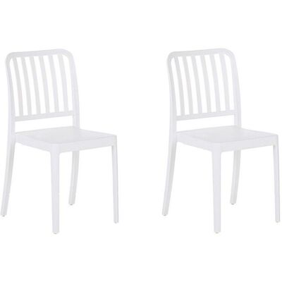 Chaises de jardin blanches Beliani - Empilables Résistantes aux Intempéries - Publicité Chaises de jardin blanches Beliani - Empilables Résistantes aux Intempéries - Publicité