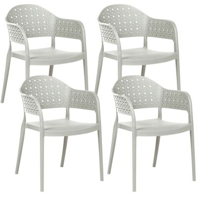 Beliani Lot De 4 Chaises De Jardin Classique En Matière Synthétique Intérieur Extérieur - Publicité Beliani Lot De 4 Chaises De Jardin Classique En Matière Synthétique Intérieur Extérieur - Publicité