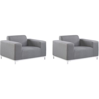 Beliani - Lot 2 Fauteuils De Jardin - Rovigo - En Tissu Polyester Et Aluminium, - Publicité Beliani - Lot 2 Fauteuils De Jardin - Rovigo - En Tissu Polyester Et Aluminium, - Publicité