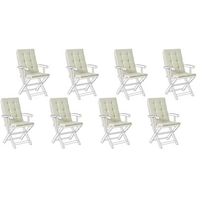 Beliani Lot De 8 Coussins D'Assise Et De Dossier Pour Chaises D'Extérieur Avec - Publicité Beliani Lot De 8 Coussins D'Assise Et De Dossier Pour Chaises D'Extérieur Avec - Publicité