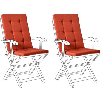Beliani Lot De 2 Coussins D'Assise Et De Dossier Pour Chaises D'Extérieur Avec - Publicité Beliani Lot De 2 Coussins D'Assise Et De Dossier Pour Chaises D'Extérieur Avec - Publicité