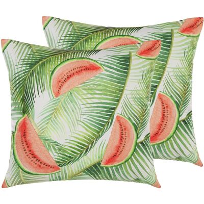 Beliani - Lot De 2 Coussins De Jardin - 45 X 45 Cm, En Tissu Polyester, Motif Fe - Publicité Beliani - Lot De 2 Coussins De Jardin - 45 X 45 Cm, En Tissu Polyester, Motif Fe - Publicité