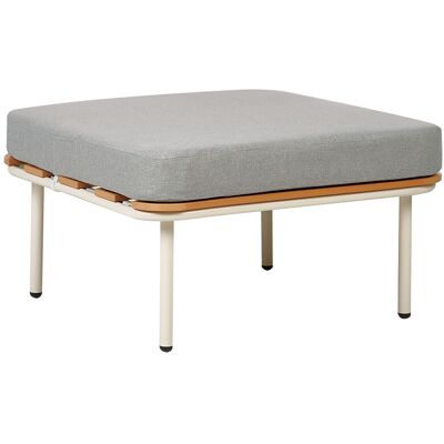 Beliani Ottoman De Jardin En Bois Synthétique 74 X 74 Cm Structure En Métal Lattes Couss - Publicité Beliani Ottoman De Jardin En Bois Synthétique 74 X 74 Cm Structure En Métal Lattes Couss - Publicité