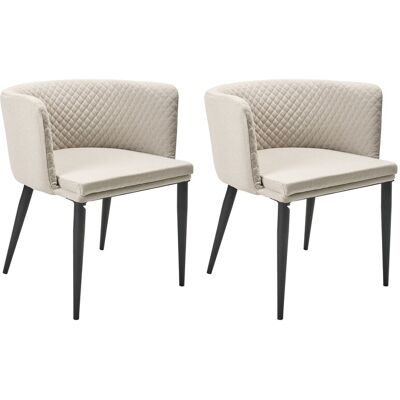 Beliani Lot De 2 Chaises De Jardin Moderne En Tissu Intérieur Extérieur Structure Noire - Publicité Beliani Lot De 2 Chaises De Jardin Moderne En Tissu Intérieur Extérieur Structure Noire - Publicité