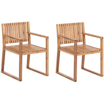 Beliani Lot De 2 Chaises Rustique De Salle À Manger De Jardin En Bois D'Acacia Sass - Publicité Beliani Lot De 2 Chaises Rustique De Salle À Manger De Jardin En Bois D'Acacia Sass - Publicité