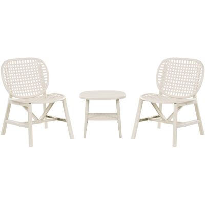 Beliani Ensemble Bistrot Table Et Chaises Basses Pour Jardin Matériau Synthétique Blanc - Publicité Beliani Ensemble Bistrot Table Et Chaises Basses Pour Jardin Matériau Synthétique Blanc - Publicité
