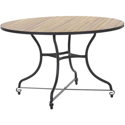 Beliani Table De Jardin Rustique Moderne En Bois D'Acacia Structure En Acier Ronde Marro - Publicité Beliani Table De Jardin Rustique Moderne En Bois D'Acacia Structure En Acier Ronde Marro - Publicité