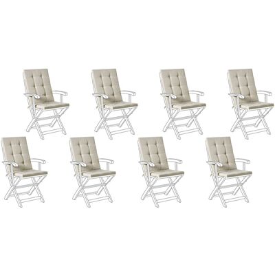 Beliani Lot De 8 Coussins D'Assise Et De Dossier Pour Chaises D'Extérieur Avec - Publicité Beliani Lot De 8 Coussins D'Assise Et De Dossier Pour Chaises D'Extérieur Avec - Publicité