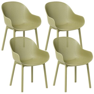 Beliani Lot De 4 Chaises De Jardin En Plastique Pour L'Intérieur Et L'Extérieur Avec Acc - Publicité Beliani Lot De 4 Chaises De Jardin En Plastique Pour L'Intérieur Et L'Extérieur Avec Acc - Publicité