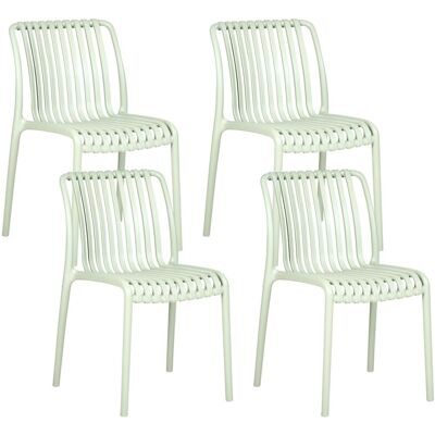 Beliani Lot De 4 Chaises Minimaliste En Plastique Intérieur Extérieur Salle À Manger San - Publicité Beliani Lot De 4 Chaises Minimaliste En Plastique Intérieur Extérieur Salle À Manger San - Publicité