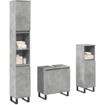Ensemble de meubles de bain vidaXL 3 pièces - Gris béton - Ensemble de meubles de bain - Publicité Ensemble de meubles de bain vidaXL 3 pièces - Gris béton - Ensemble de meubles de bain - Publicité