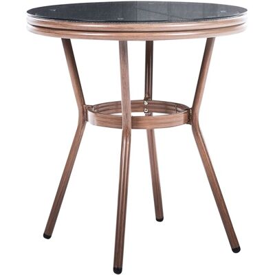 Beliani Table De Jardin Structure En Aluminium Rotin Pe Avec Plateau En Verre Trempé 70 - Publicité Beliani Table De Jardin Structure En Aluminium Rotin Pe Avec Plateau En Verre Trempé 70 - Publicité