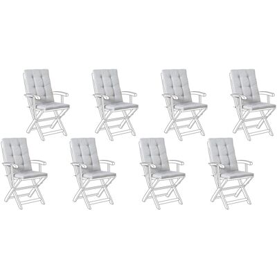Beliani Lot De 8 Coussins D'Assise Et De Dossier Pour Chaises D'Extérieur Avec - Publicité Beliani Lot De 8 Coussins D'Assise Et De Dossier Pour Chaises D'Extérieur Avec - Publicité