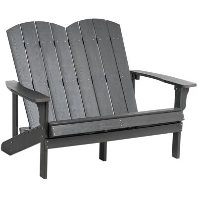 Beliani Banc De Jardin En Plastique Et Bois 2 Places Meuble Jardin Gris Foncé Adirondack - Publicité Beliani Banc De Jardin En Plastique Et Bois 2 Places Meuble Jardin Gris Foncé Adirondack - Publicité