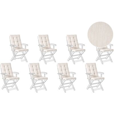 Beliani Lot De 8 Coussins D'Assise Et De Dossier Pour Chaises D'Extérieur Avec - Publicité Beliani Lot De 8 Coussins D'Assise Et De Dossier Pour Chaises D'Extérieur Avec - Publicité