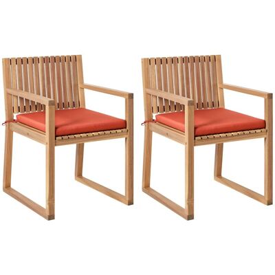 Beliani Lot De 2 Chaises De Jardin Rustique En Bois D'Acacia Certifié Avec Coussins - Publicité Beliani Lot De 2 Chaises De Jardin Rustique En Bois D'Acacia Certifié Avec Coussins - Publicité